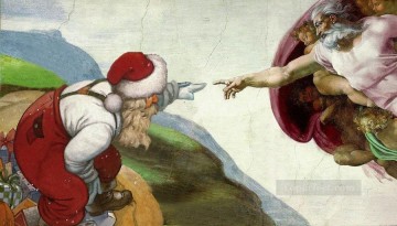 オリジナルフェアリーエンジェル Painting - 神様とサンタクロースの妖精による創造物 オリジナル